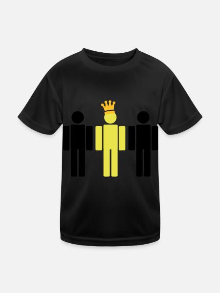 der König 3c - Kinder Funktions-T-Shirt - Schwarz - Vorne