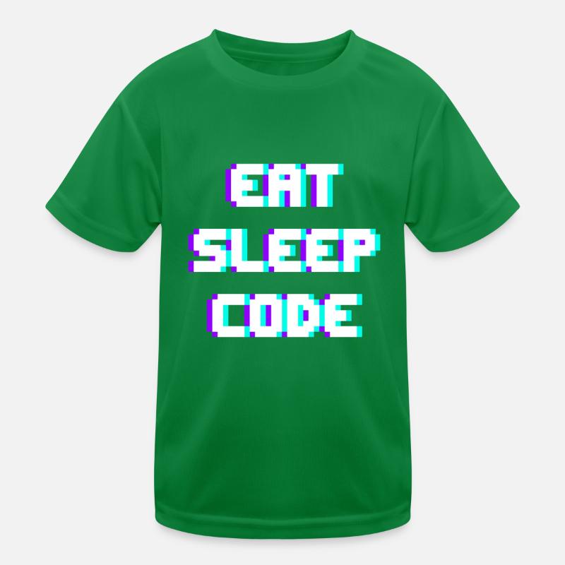 EAT SLEEP CODE Programmeur Coder Devise T-shirt sport Enfant