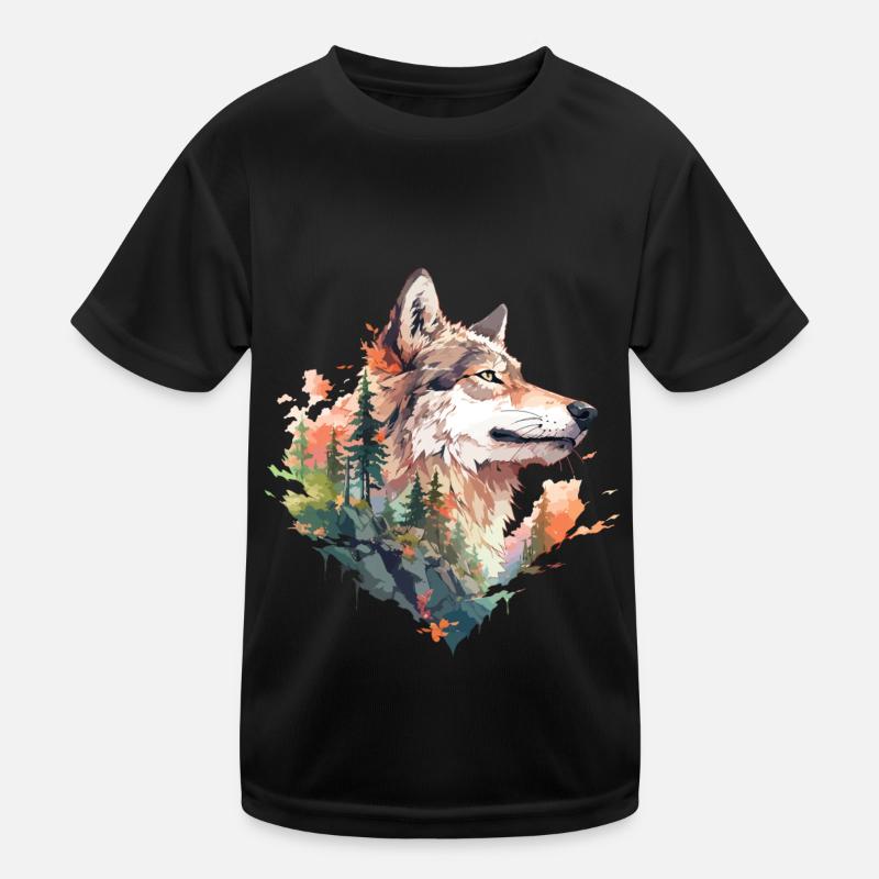 Wolf Kinder Funktions-T-Shirt