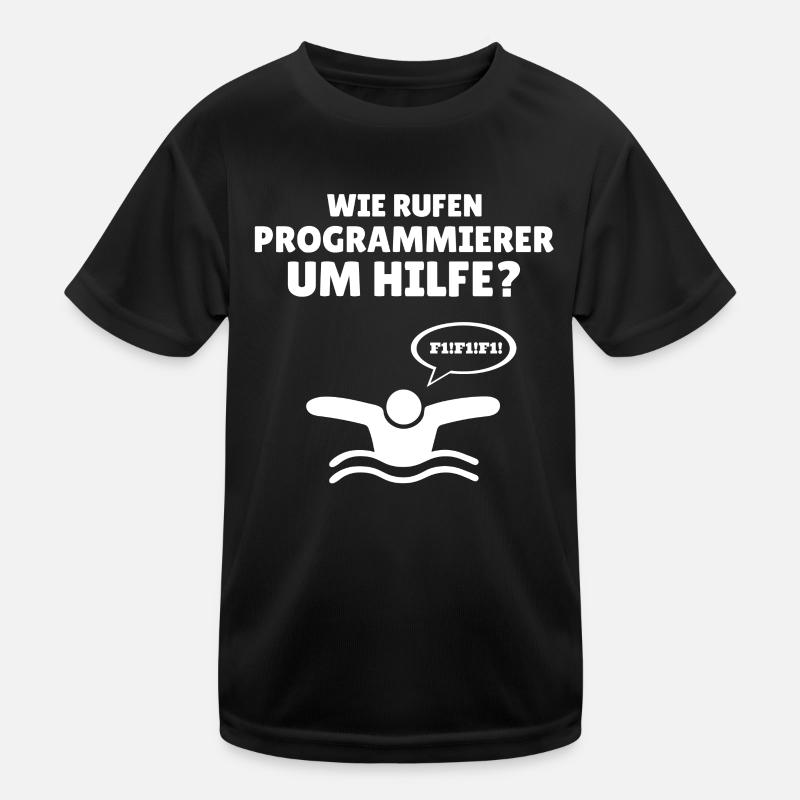 Programmierer Computer Informatiker Zocker - Kinder Funktions-T-Shirt - Schwarz