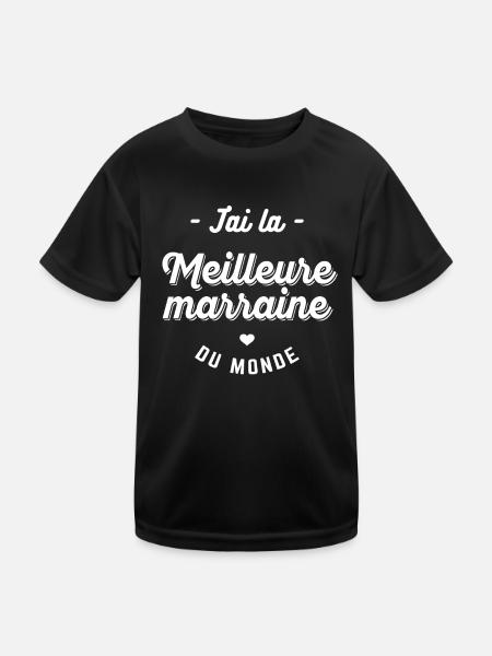 J'AI LA MEILLEURE MARRAINE DU MONDE - T-shirt sport Enfant - noir - Devant