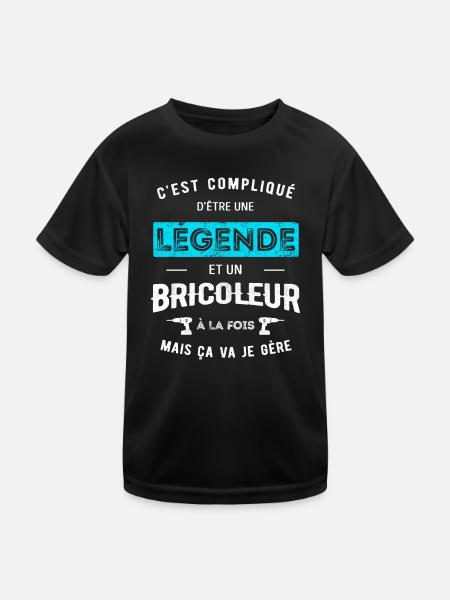 LÉGENDE ET BRICOLEUR - T-shirt sport Enfant - noir - Devant