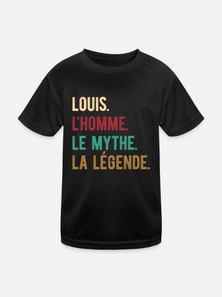 LOUIS L'HOMME LE MYTHE LA LÉGENDE - T-shirt sport Enfant - noir - Devant