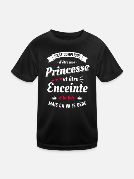 PRINCESSE ET ENCEINTE - T-shirt sport Enfant - noir - Devant