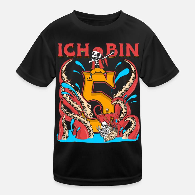 Geburtstagsshirt 5 Jahre Junge Pirat Kinder Funktions-T-Shirt