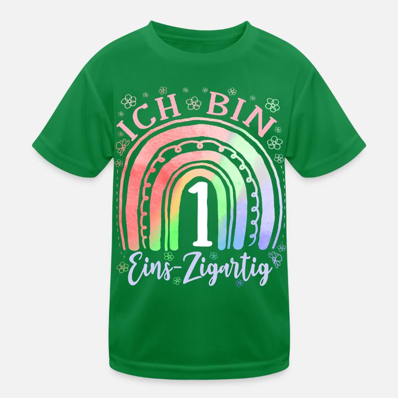 1. Geburtstag 1 Jahr Mädchen Ich Bin Eins-Zigartig Kinder Funktions-T-Shirt