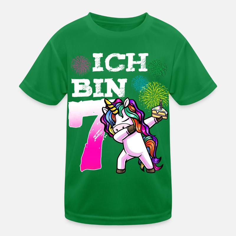 Siebter Geburtstag Mädchen 7 Jahre Kinder Funktions-T-Shirt