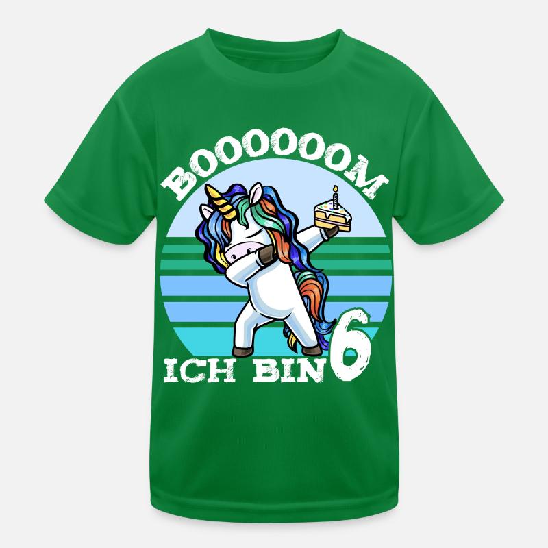 Sechster Geburtstag Mädchen 6 Jahre Einhorn Kinder Funktions-T-Shirt