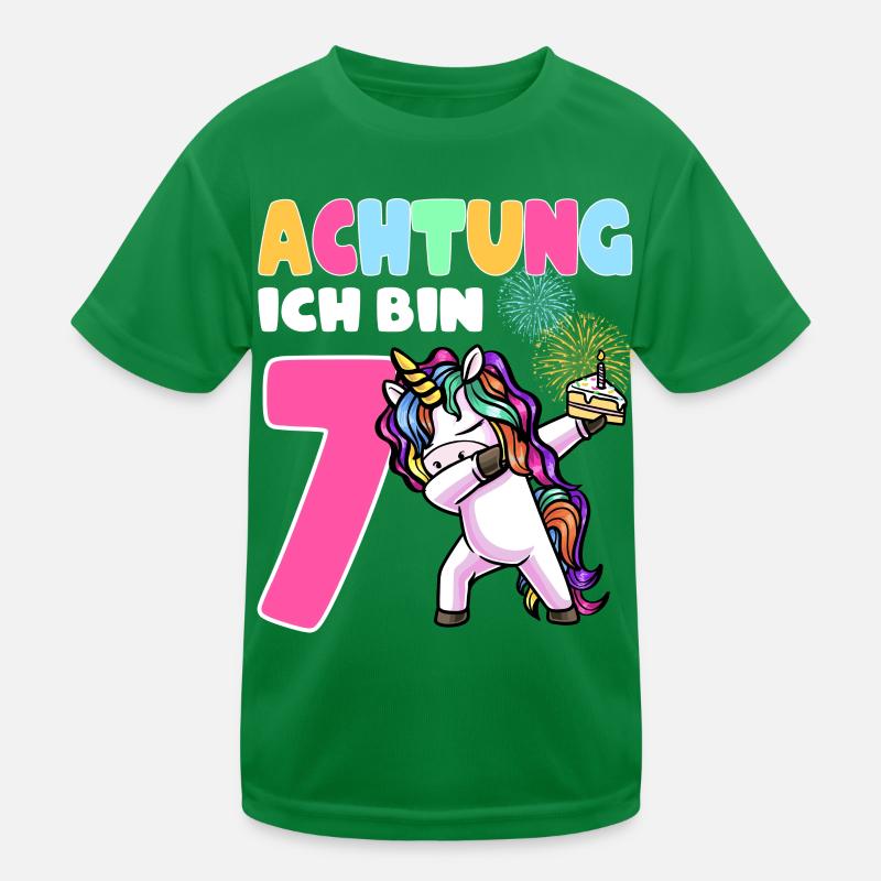 Siebter Geburtstag Mädchen 7 Jahre Kinder Funktions-T-Shirt
