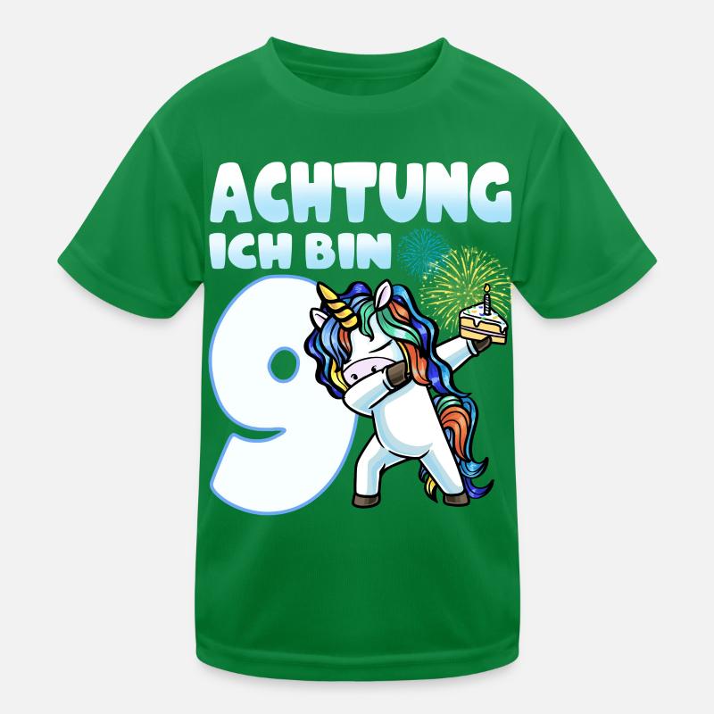 Neunter Geburtstag Mädchen 9 Jahre Kinder Funktions-T-Shirt
