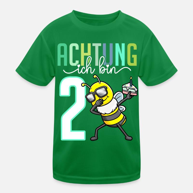 2. Geburtstag Mädchen 2 Jahre Biene Kinder Funktions-T-Shirt