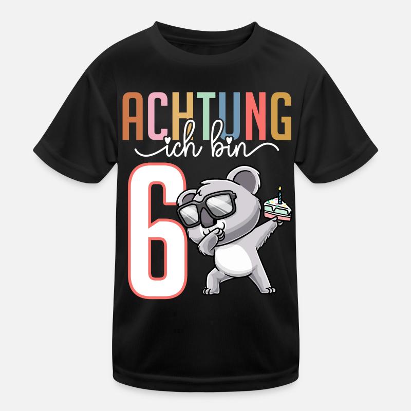 Sechster 6. Geburtstag Junge 6 Jahre Koala Kinder Funktions-T-Shirt