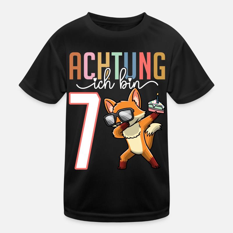 7. Geburtstag 7 Jahre Fuchs Junge Mädchen Kinder Funktions-T-Shirt