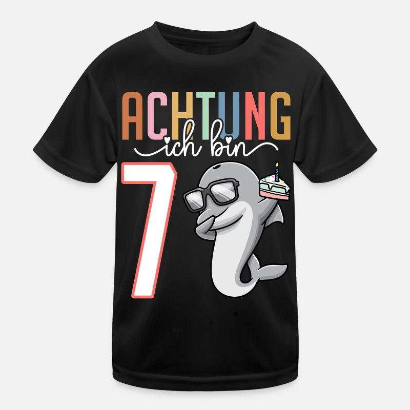 7. Geburtstag 7 Jahre Delfin Junge Mädchen Kinder Funktions-T-Shirt