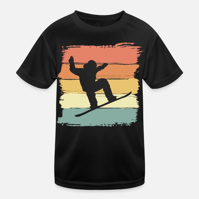 Snowboarding with snowboard retro vintage Kids Functional T-Shirt
