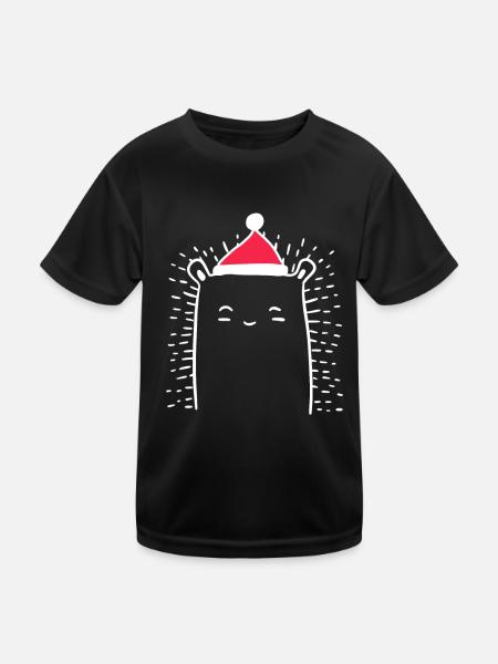 Hérisson chapeau de Noël Noël Sweet Xmax - T-shirt sport Enfant - noir - Devant