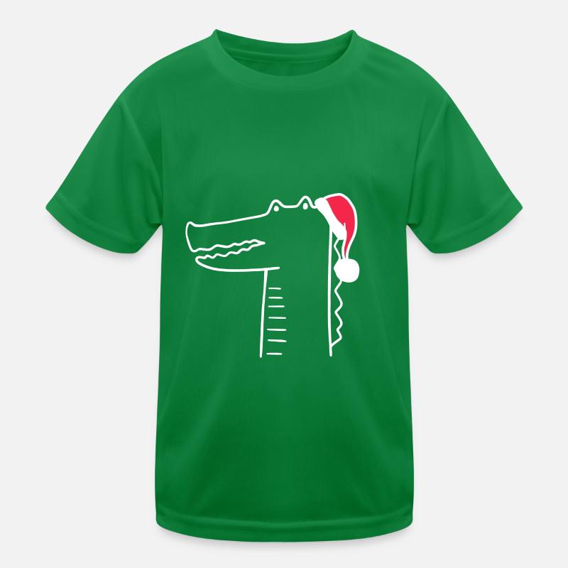 Krokodil Weihnachtsmütze Weihnachten Süß Xmax Kinder Funktions-T-Shirt