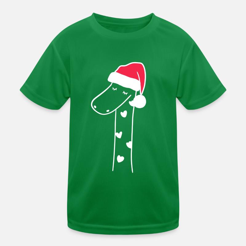 Giraffe Christmas Hat Christmas Sweet Xmax Kids Functional T-Shirt