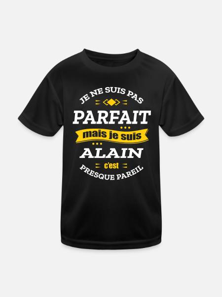 ALAIN PARFAIT - PRENOM ALAIN - T-shirt sport Enfant - noir - Devant