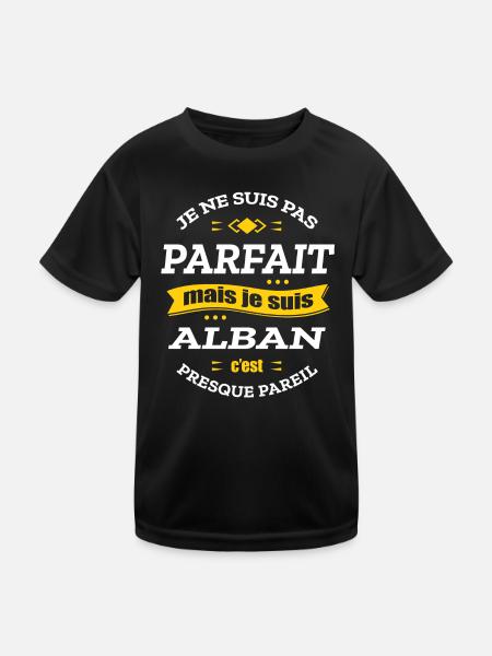 ALBAN PARFAIT - PRENOM ALBAN - T-shirt sport Enfant - noir - Devant
