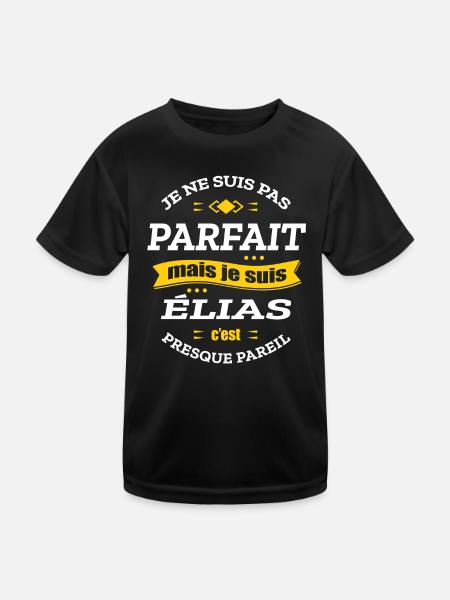 ÉLIAS PARFAIT - PRENOM ÉLIAS - T-shirt sport Enfant - noir - Devant