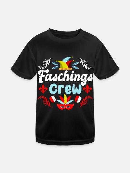 Carnival Crew | Carnival Costume - Kids Functional T-Shirt - black - Front
