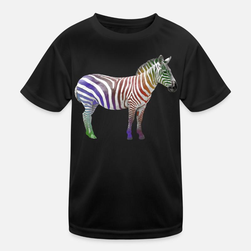 Zebra Regenbogen - Zebra Wildtier in Afrika Kinder Funktions-T-Shirt