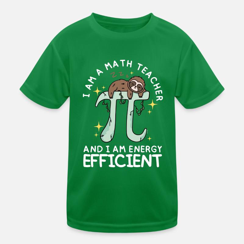 Humor - Math teacher and energy efficient Kids Functional T-Shirt