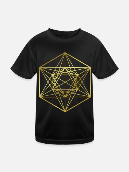 Grafik - grafisches Design - hl. Geometrie - Kinder Funktions-T-Shirt - Schwarz