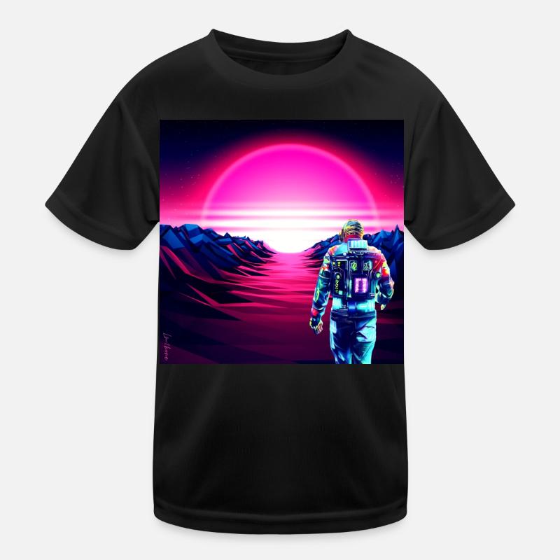Astronaut Cyber Sunset Pink Gradient - Kinder Funktions-T-Shirt