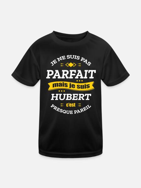 HUBERT PARFAIT - PRENOM HUBERT - T-shirt sport Enfant - noir - Devant