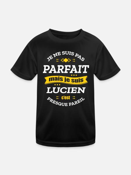 LUCIEN PARFAIT - PRENOM LUCIEN - T-shirt sport Enfant - noir - Devant