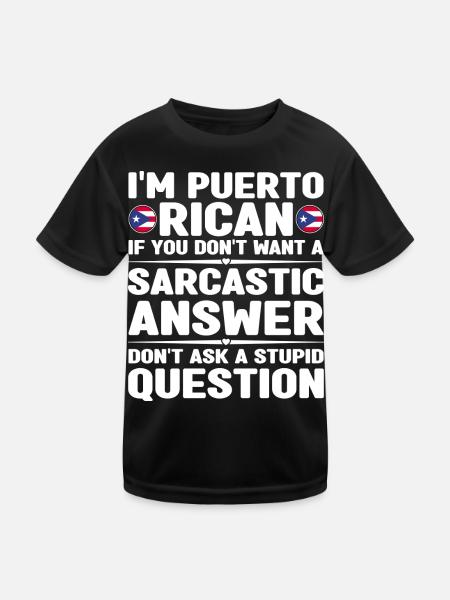 Puerto Rico Flagge | Puerto Ricaner Geschenkideen - Kinder Funktions-T-Shirt - Schwarz - Vorne