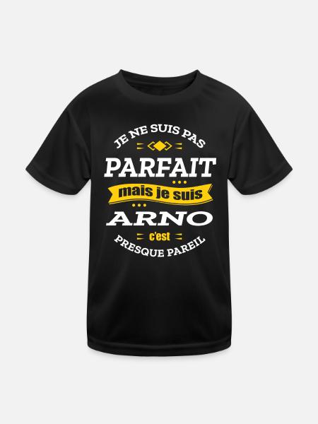 ARNO PARFAIT - PRENOM ARNO - T-shirt sport Enfant - noir - Devant