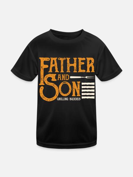 Father and Son - Kinder Funktions-T-Shirt - Schwarz - Vorne