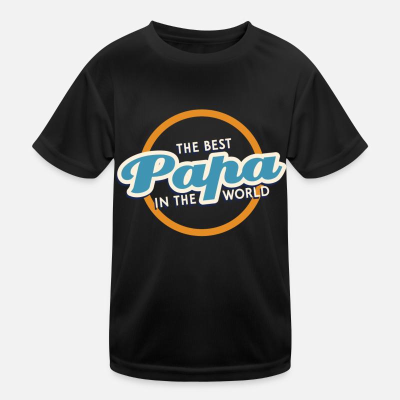 papa father daddy - Kinder Funktions-T-Shirt - Schwarz