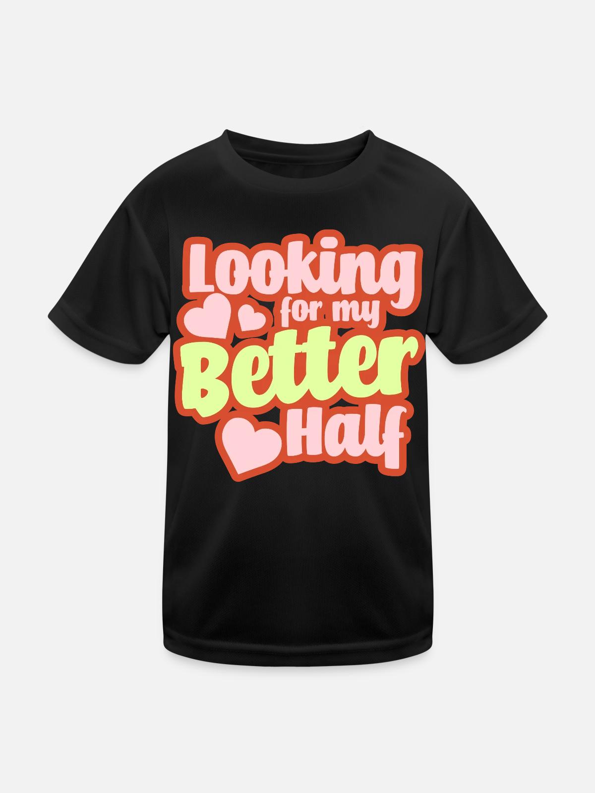 Valentines - Kinder Funktions-T-Shirt - Schwarz - Vorne