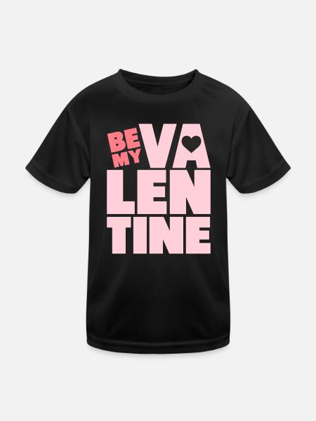 Valentines - Kids Functional T-Shirt - black - Front