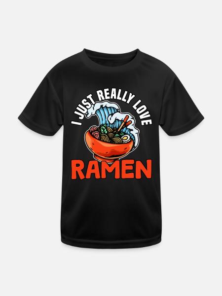 i just really like ramen - Kinder Funktions-T-Shirt - Schwarz - Vorne