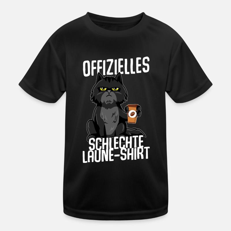 Offizielles schlechte Laune Shirt Katze black Kinder Funktions-T-Shirt