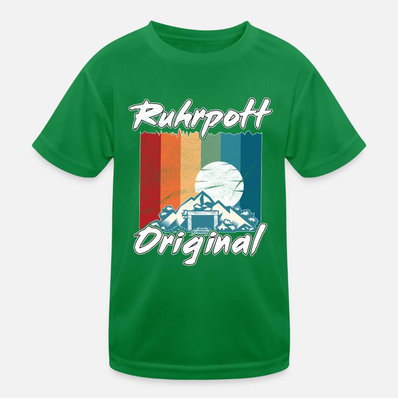 Ruhrpott Original Retro Sunset Mine Kinder Funktions-T-Shirt