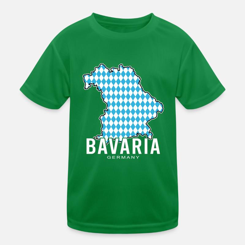 Bavaria Germany Contour Flag1 Kids Functional T-Shirt