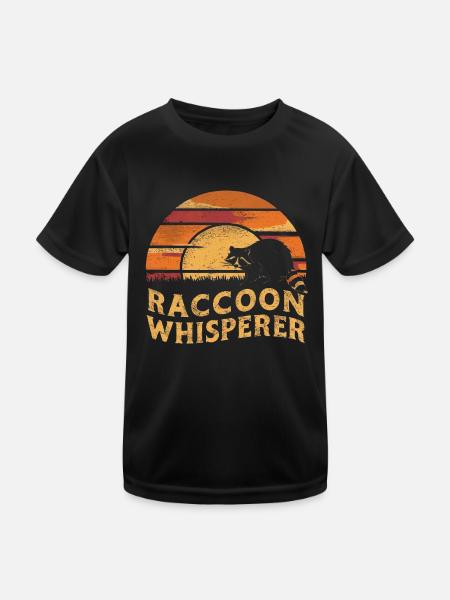 Raton laveur chuchotant à l’oreille - T-shirt sport Enfant - noir - Devant