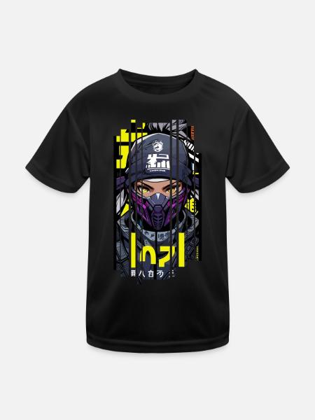 Man Geometric ninja gaming - Kids Functional T-Shirt - black