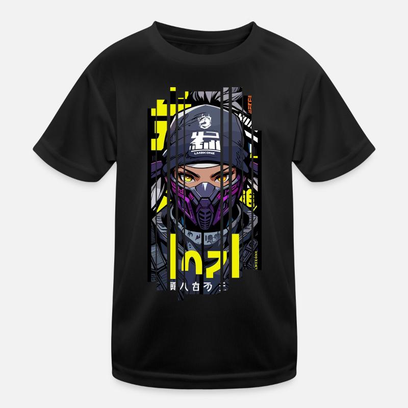 Man Geometric ninja gaming - Kids Functional T-Shirt - black