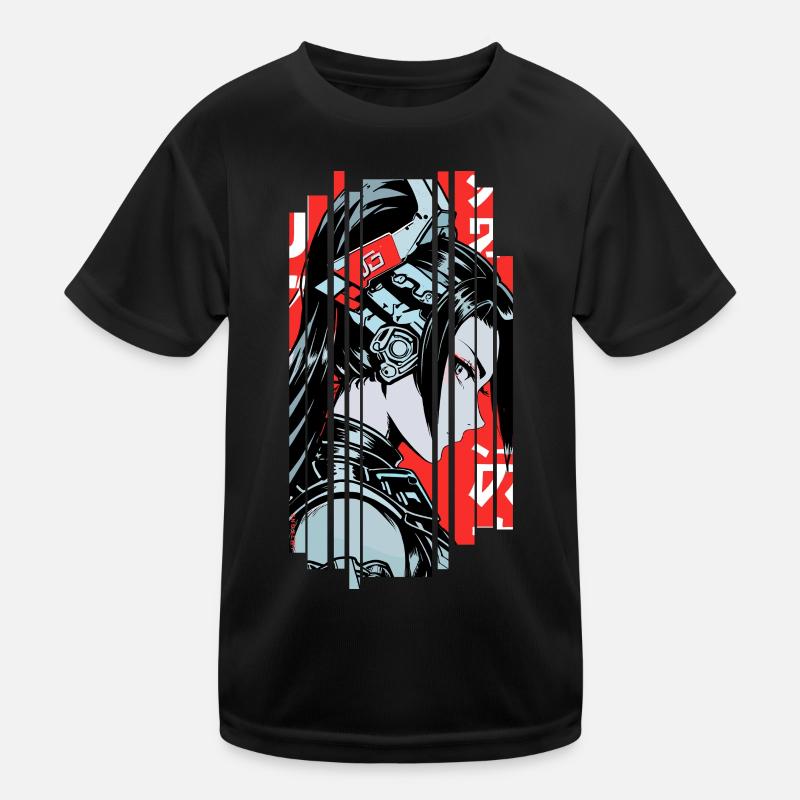 Frau Cyborg japan rot Kinder Funktions-T-Shirt