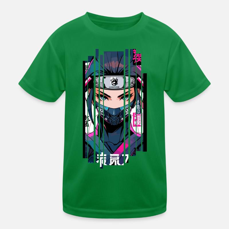 Cyborg ninja kanji Kids Functional T-Shirt
