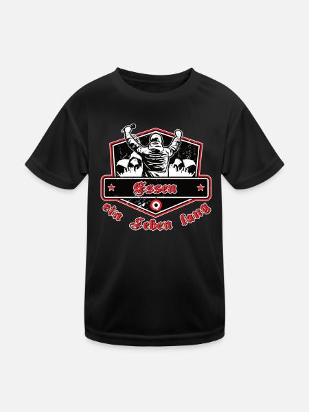 Essen ein Leben Lang No II - Kinder Funktions-T-Shirt - Schwarz - Vorne