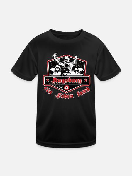 Augsburg ein Leben Lang No II - Kinder Funktions-T-Shirt - Schwarz - Vorne