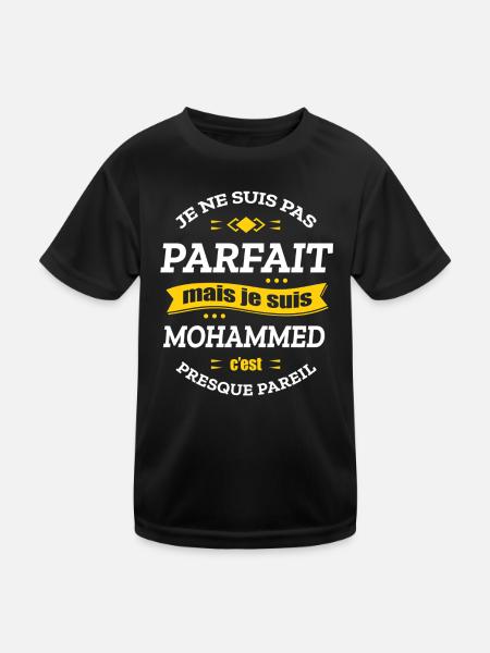 MOHAMMED PARFAIT - PRENOM MOHAMMED - T-shirt sport Enfant - noir - Devant